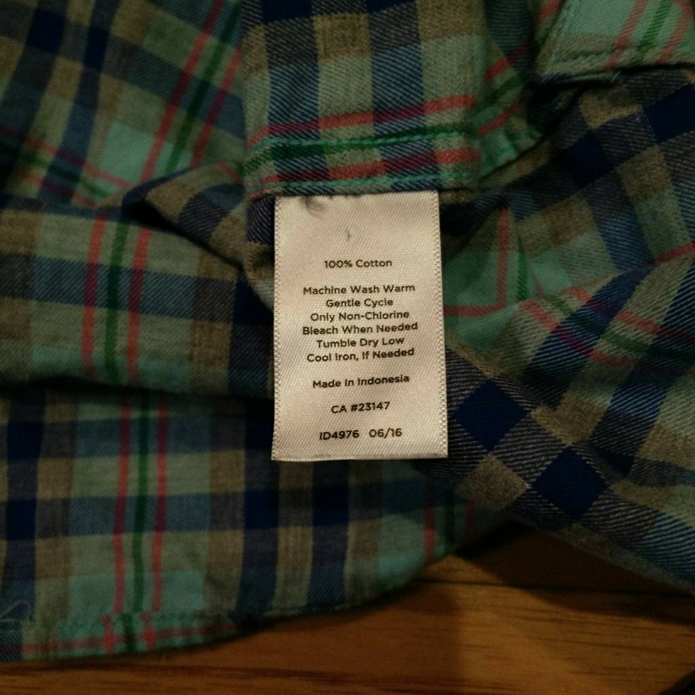 Talbots Plaid Ruffle Front Button Down Blouse - Picture 5 of 5